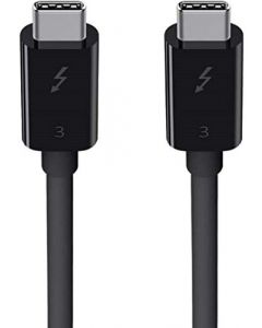 Belkin F2CD084bt0.8MBK Thunderbolt 3 USB-C to USB-C Cable, Thunderbolt Certified, 40 Gbps, 5 K, 100 W, Type C 3.1, 0.8 m, Black
