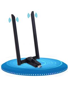 Wifi Dongle-USB Wireless adapter 1200Mbps (Plug and play, no need to install drivers),USB Wifi Adapter for PC/Desktop/Laptop/Tablet with 2.4G/5G 5dBi Dual Antenna, Support Windows 10/8 .1/7/ Vista/XP